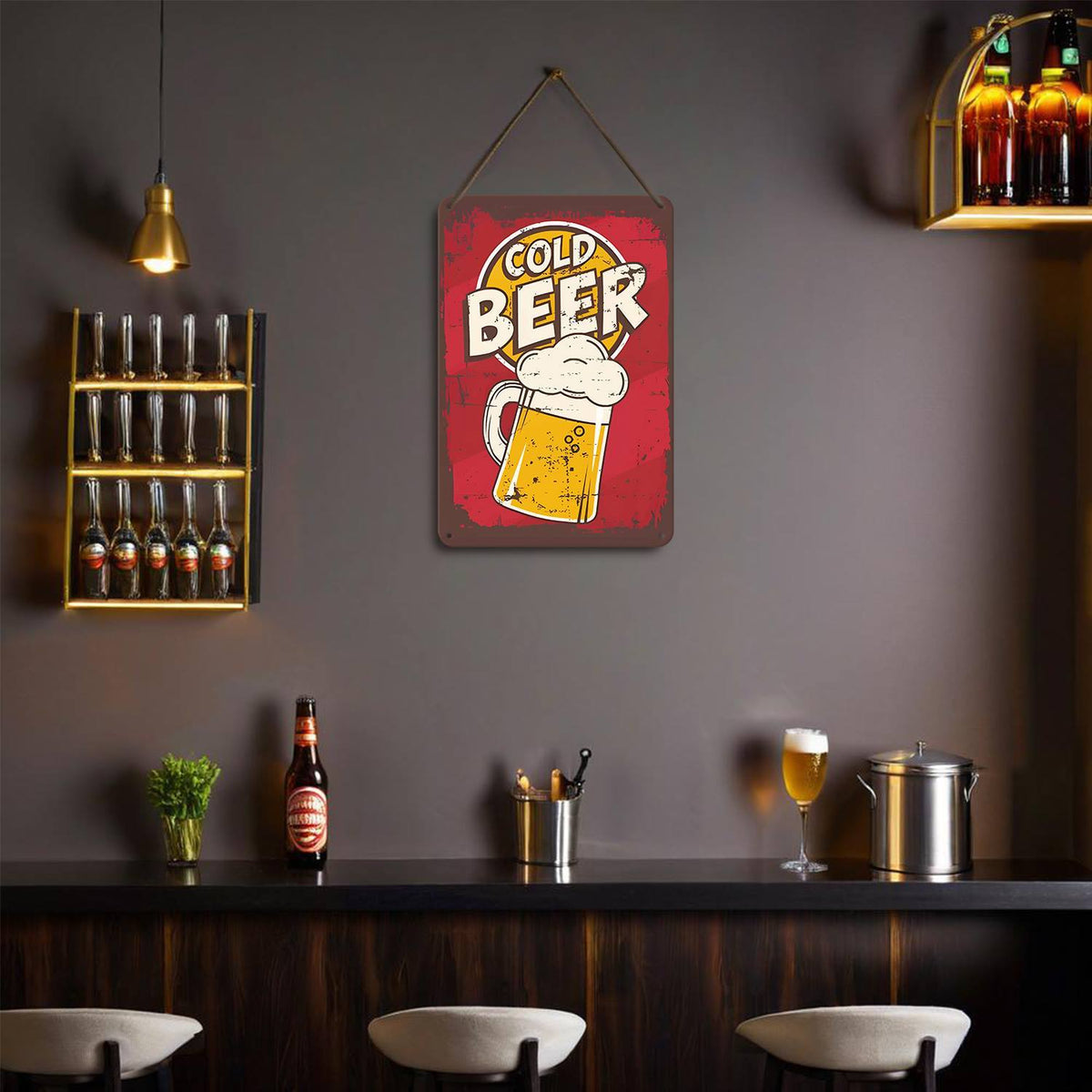Cold Beer Mug (Paint by Numbers Tin Sign)