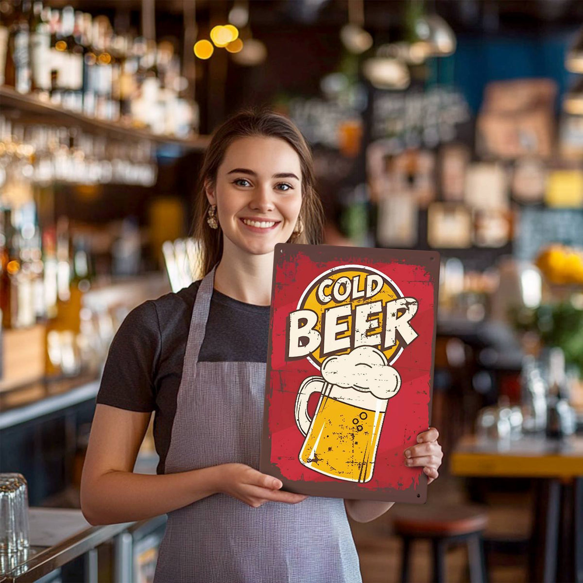 Cold Beer Mug (Paint by Numbers Tin Sign)