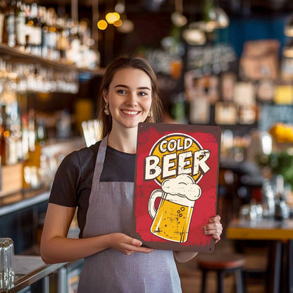 Cold Beer Mug (Paint by Numbers Tin Sign)