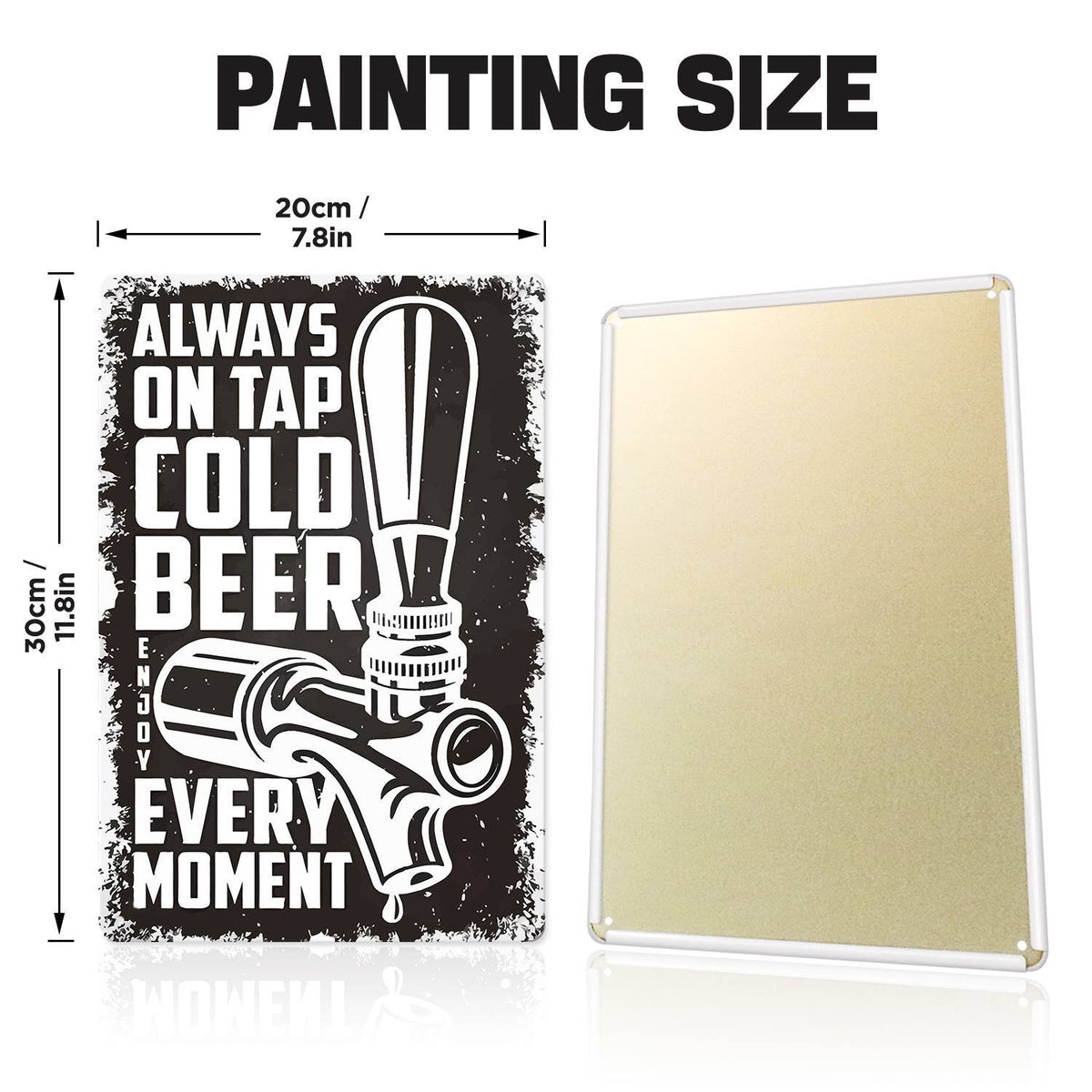 Cold Beer on Black (Paint by Numbers Tin Sign)
