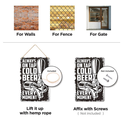 Cold Beer on Black (Paint by Numbers Tin Sign)