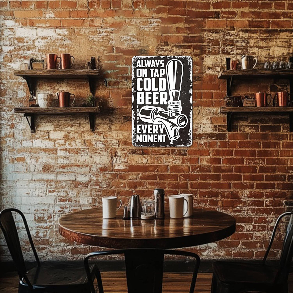 Cold Beer on Black (Paint by Numbers Tin Sign)