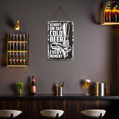 Cold Beer on Black (Paint by Numbers Tin Sign)