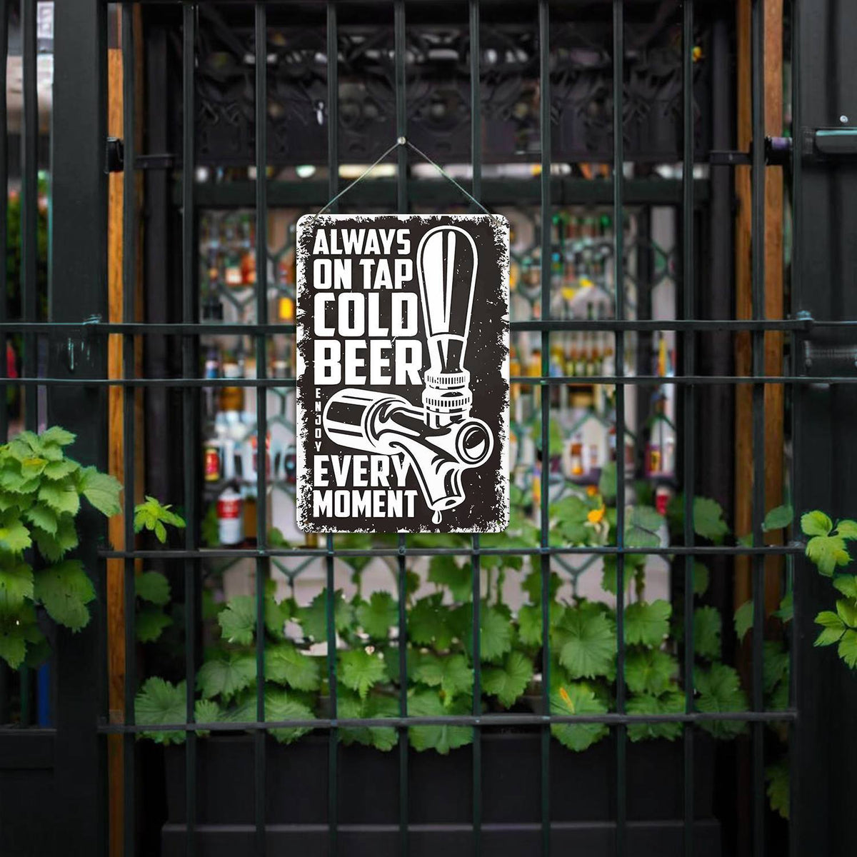 Cold Beer on Black (Paint by Numbers Tin Sign)