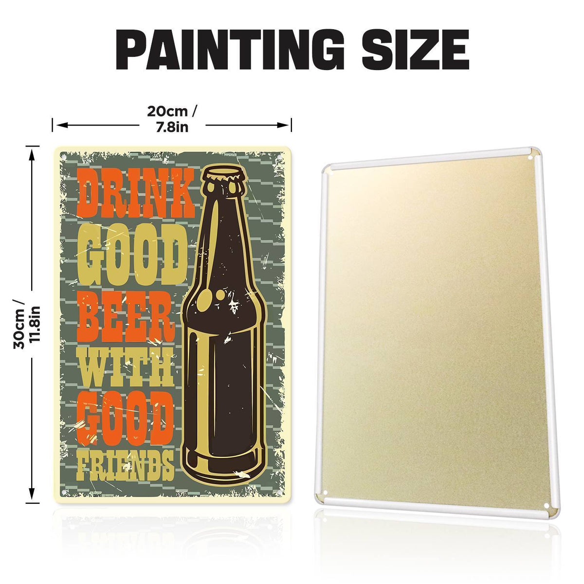 Good Beer with Good Friends (Paint by Numbers Tin Sign)
