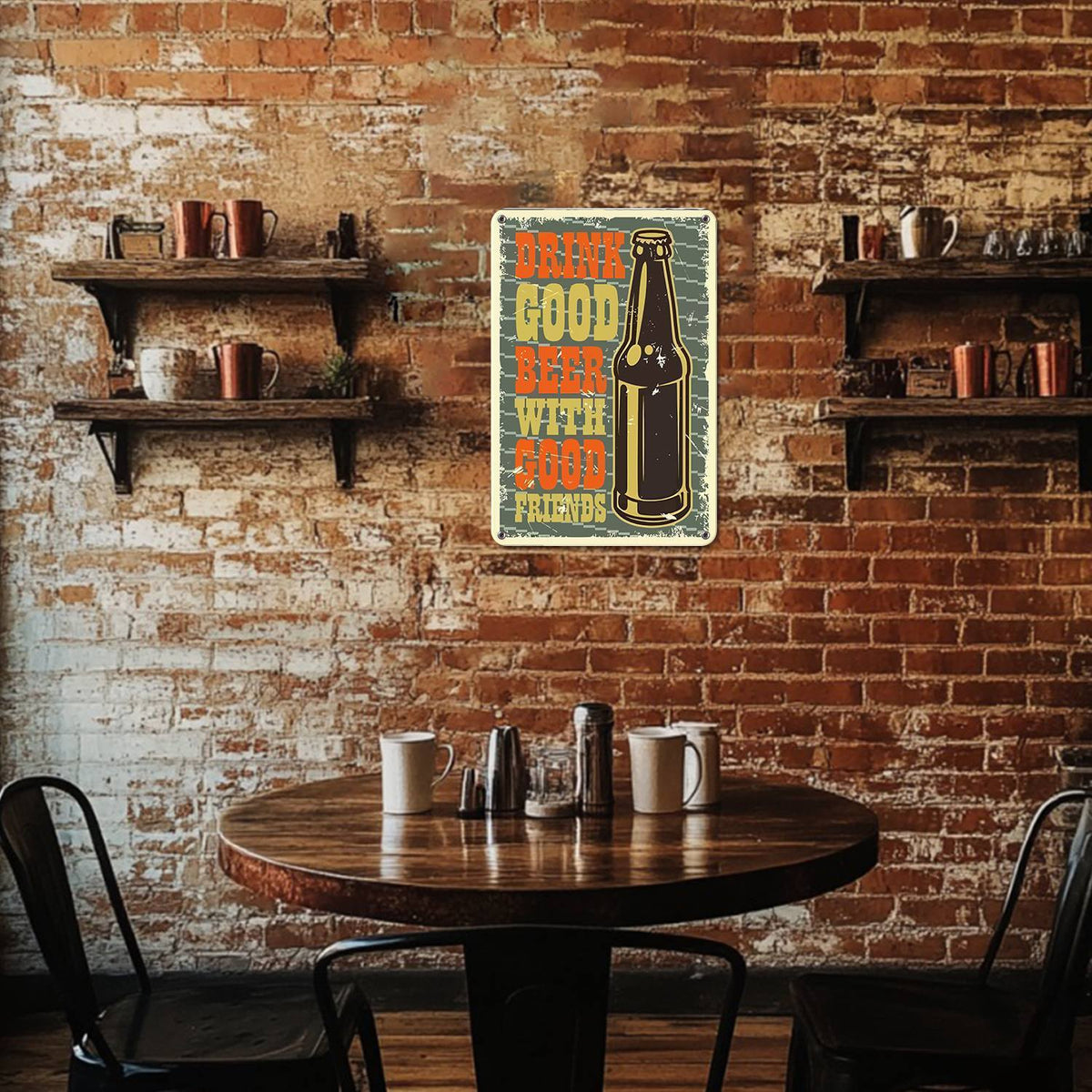 Good Beer with Good Friends (Paint by Numbers Tin Sign)