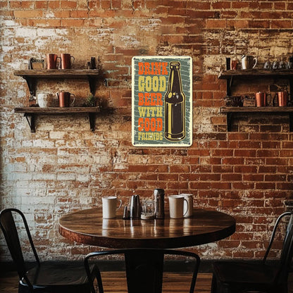 Good Beer with Good Friends (Paint by Numbers Tin Sign)
