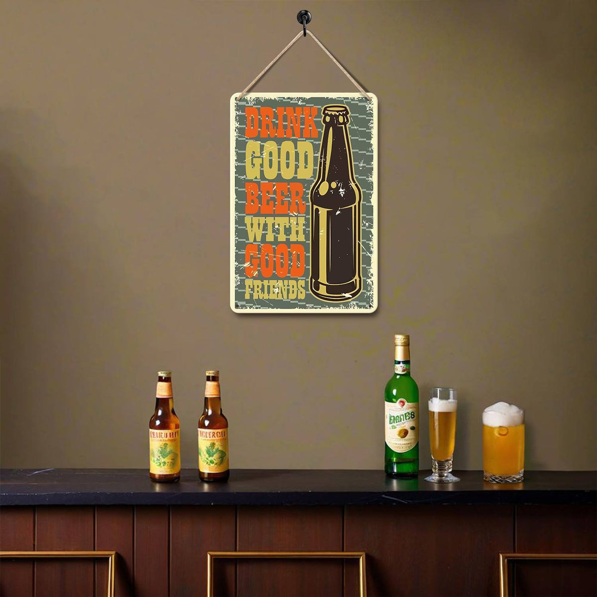 Good Beer with Good Friends (Paint by Numbers Tin Sign)