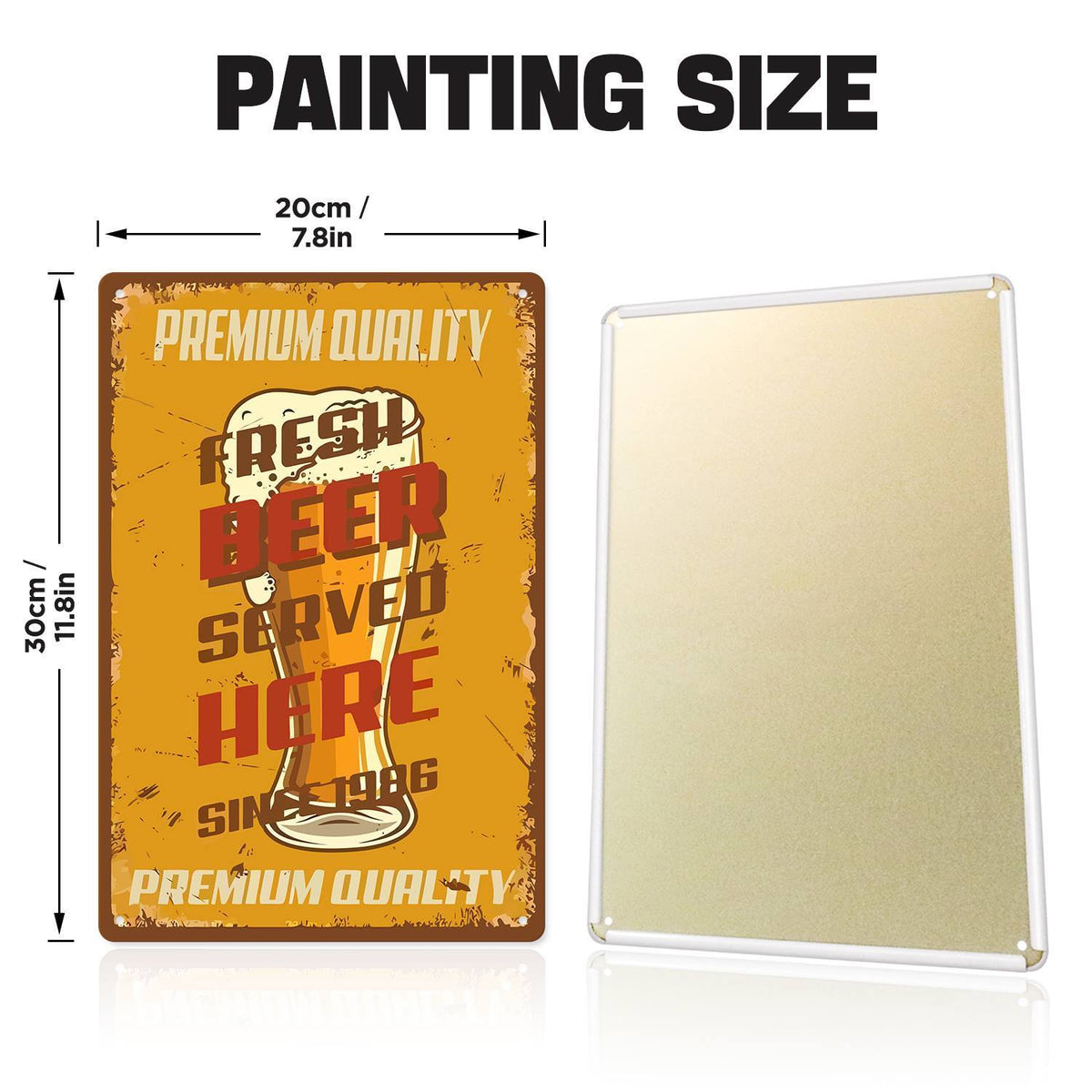 Fresh Beer Served Here (Paint by Numbers Tin Sign)