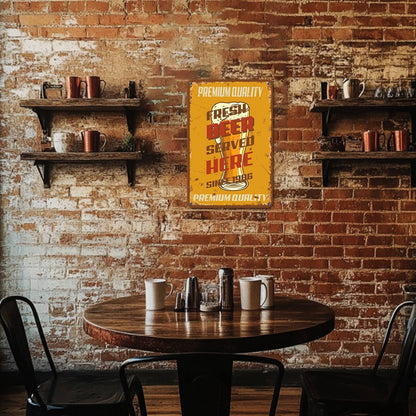 Fresh Beer Served Here (Paint by Numbers Tin Sign)