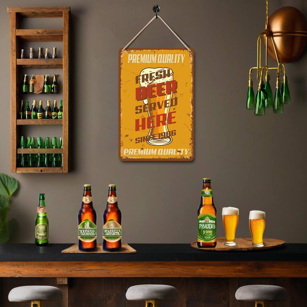 Fresh Beer Served Here (Paint by Numbers Tin Sign)