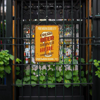 Fresh Beer Served Here (Paint by Numbers Tin Sign)