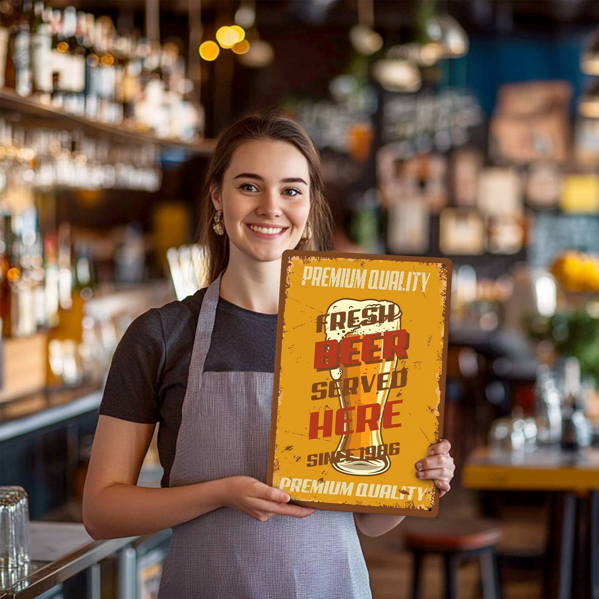 Fresh Beer Served Here (Paint by Numbers Tin Sign)