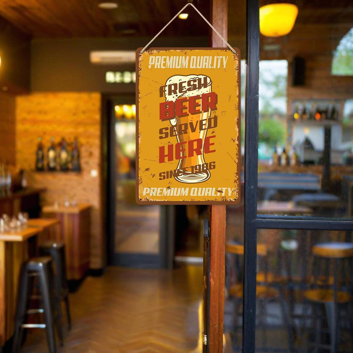 Fresh Beer Served Here (Paint by Numbers Tin Sign)