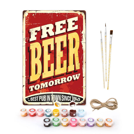 Free Beer Tomorrow (Paint by Numbers Tin Sign)