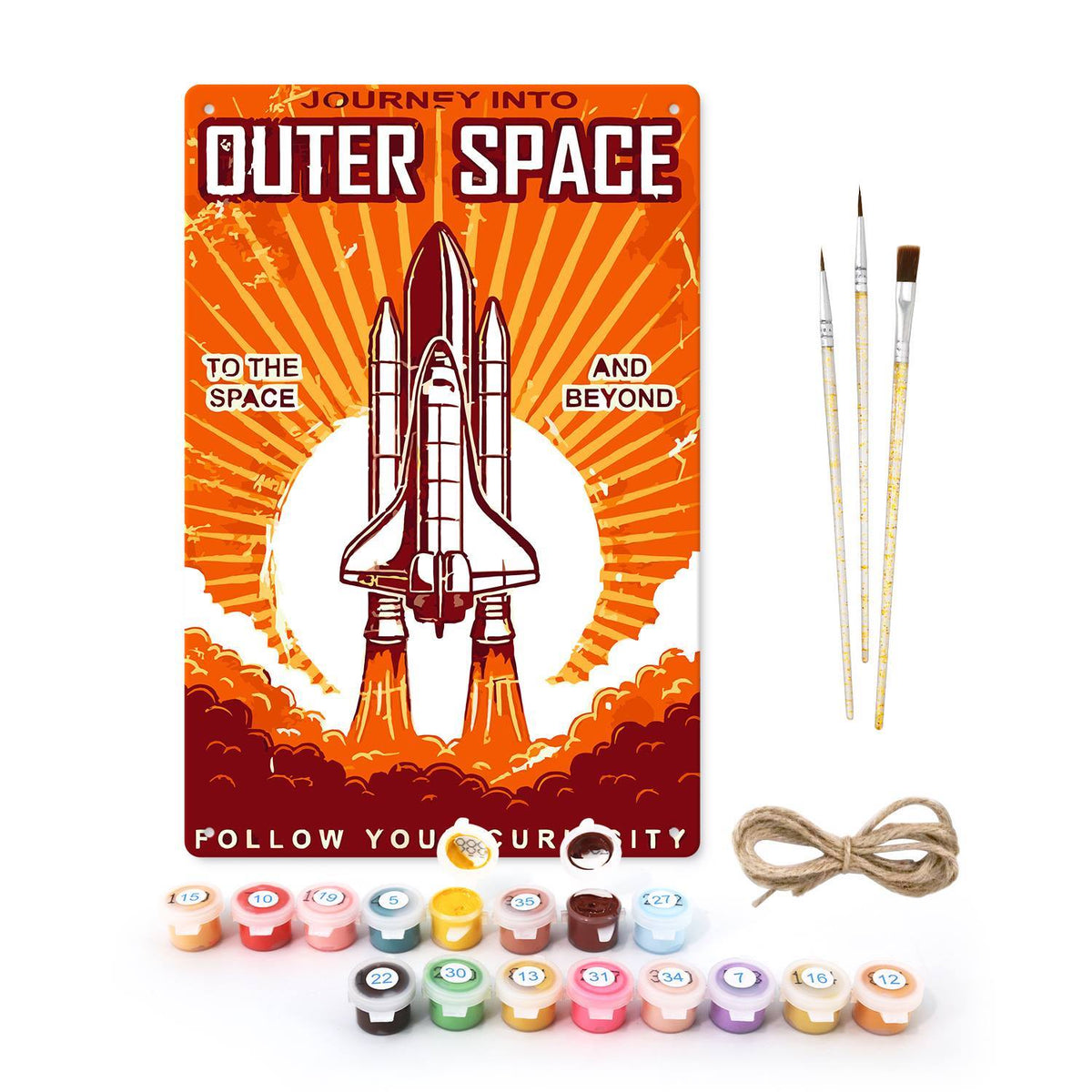 Outer Space Rocket (Paint by Numbers Tin Sign)