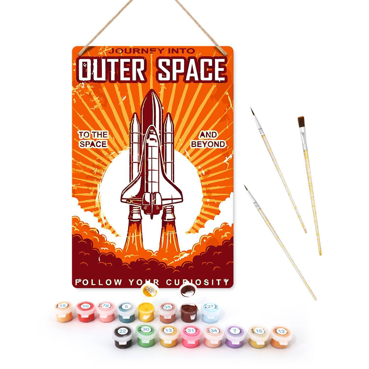 Outer Space Rocket (Paint by Numbers Tin Sign)