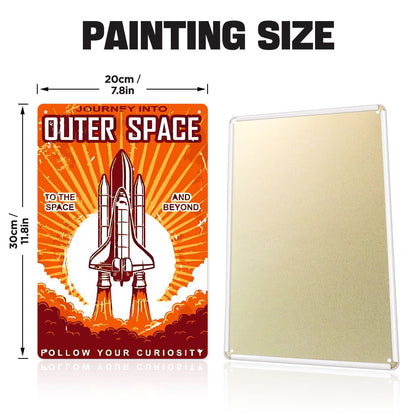 Outer Space Rocket (Paint by Numbers Tin Sign)