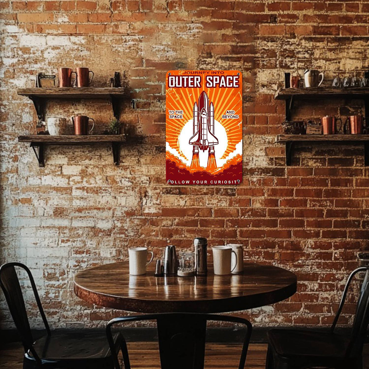 Outer Space Rocket (Paint by Numbers Tin Sign)