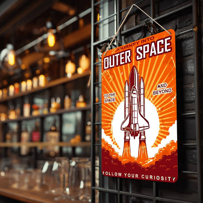 Outer Space Rocket (Paint by Numbers Tin Sign)