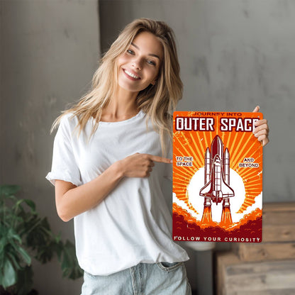 Outer Space Rocket (Paint by Numbers Tin Sign)