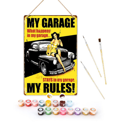 My Garage My Rules (Paint by Numbers Tin Sign)