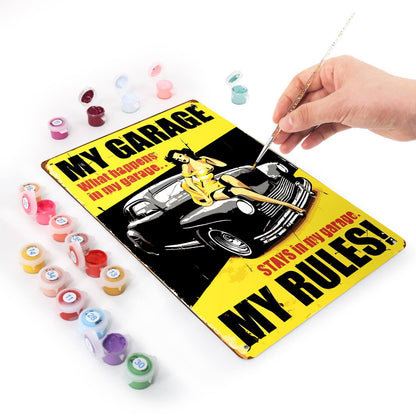 My Garage My Rules (Paint by Numbers Tin Sign)
