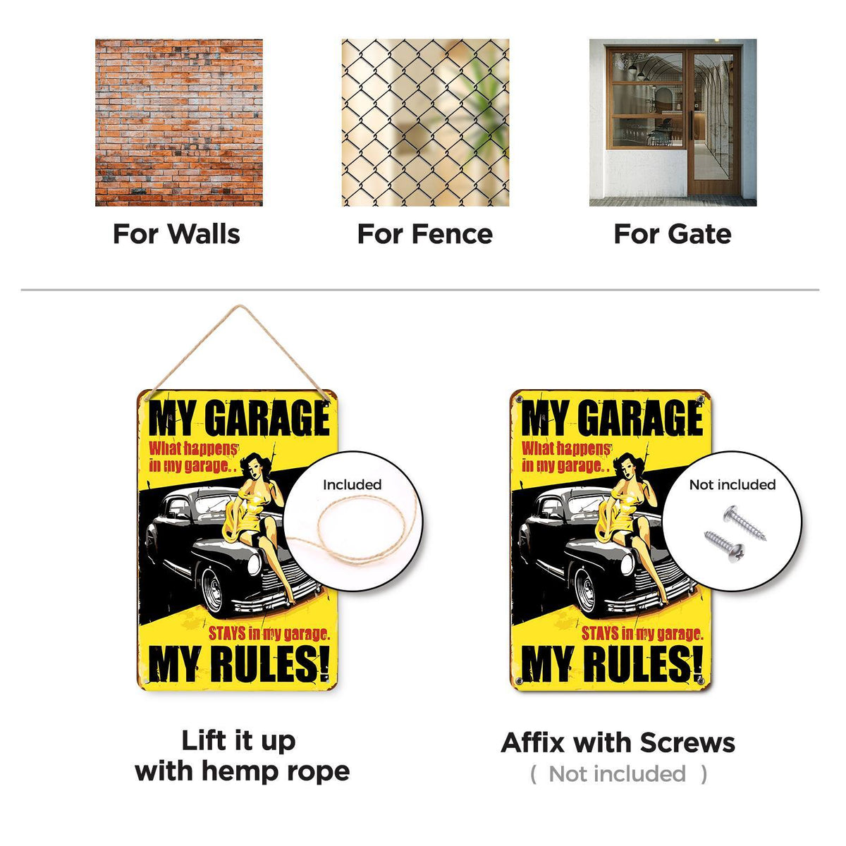 My Garage My Rules (Paint by Numbers Tin Sign)