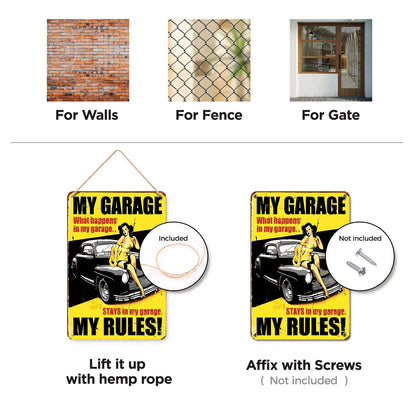 My Garage My Rules (Paint by Numbers Tin Sign)
