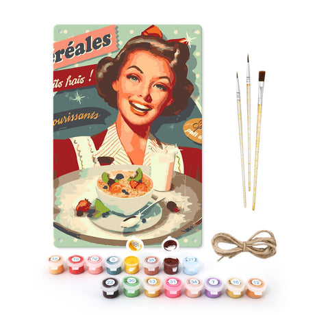 Retro Diner Girl (Paint by Numbers Tin Sign)