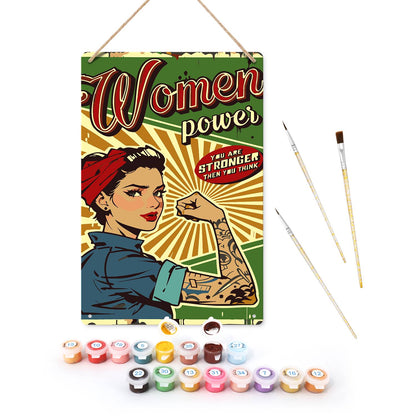 Women Power (Paint by Numbers Tin Sign)