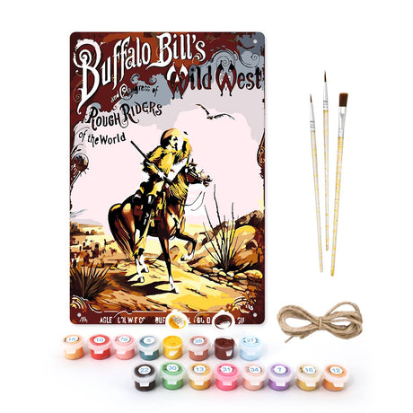 Wild West Cowboy (Paint by Numbers Tin Sign)