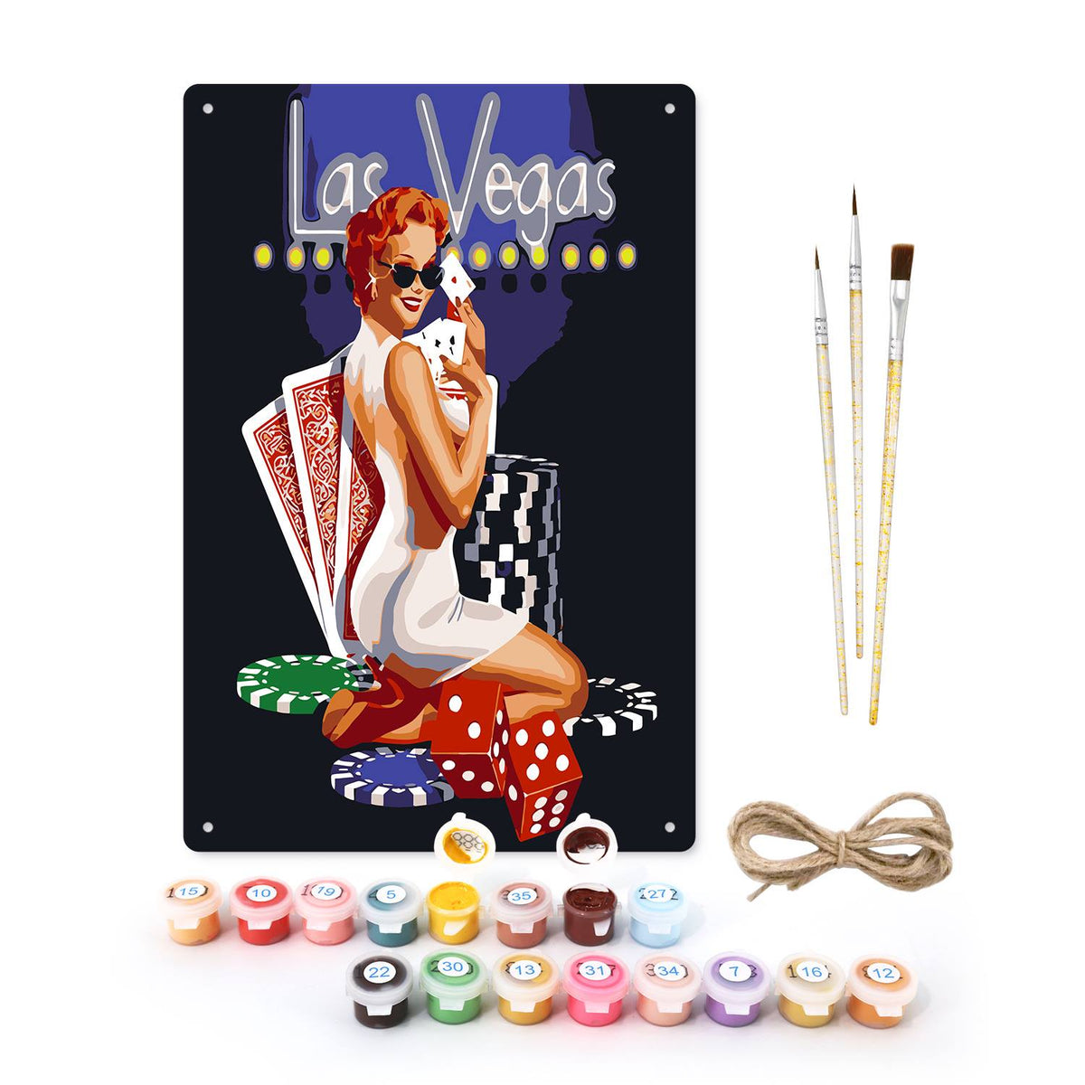 Las Vegas Girl (Paint by Numbers Tin Sign)