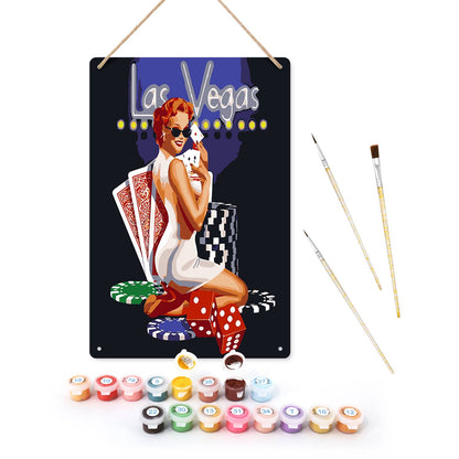 Las Vegas Girl (Paint by Numbers Tin Sign)