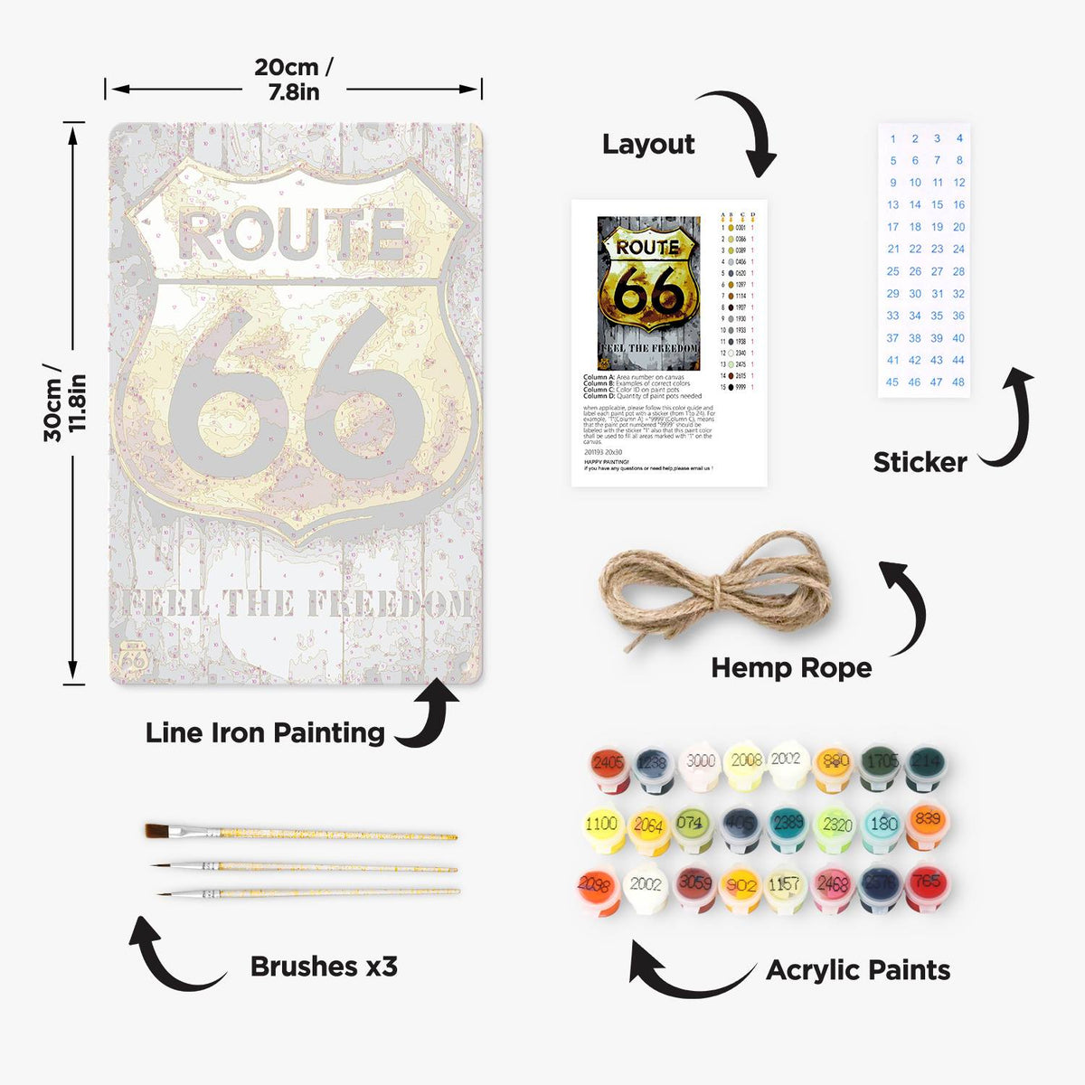 Route 66 (Paint by Numbers Tin Sign)