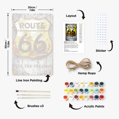 Route 66 (Paint by Numbers Tin Sign)