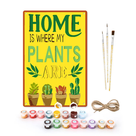 Home Is Where My Plants Are (Paint by Numbers Tin Sign)