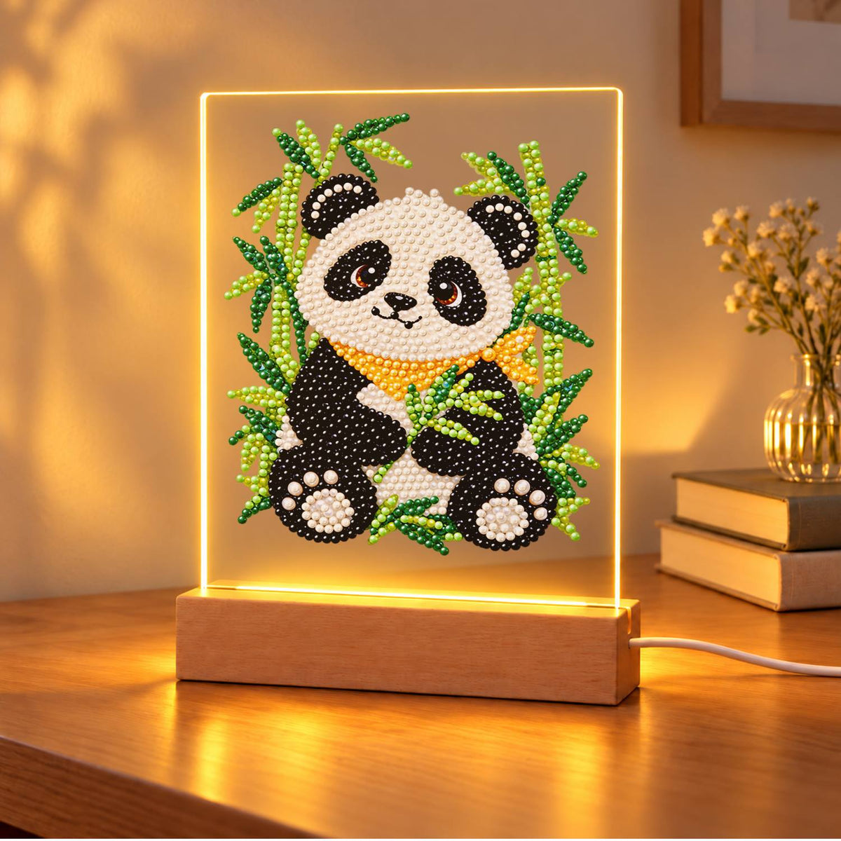 Panda in a Bamboo Grove (Light-Up Pearl Painting)
