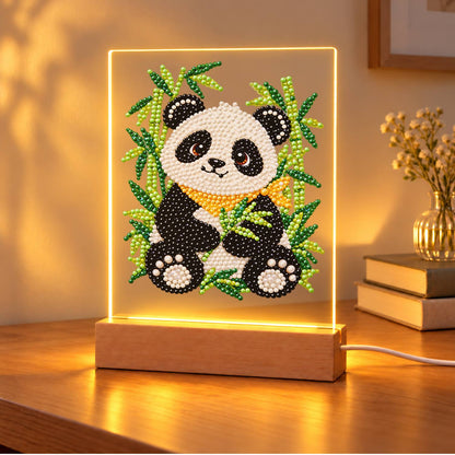 Panda in a Bamboo Grove (Light-Up Pearl Painting)