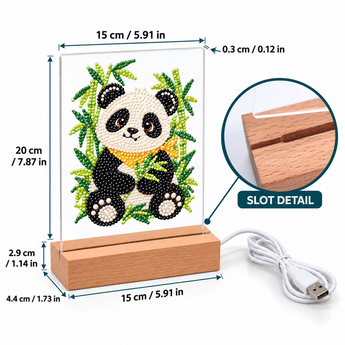 Panda in a Bamboo Grove (Light-Up Pearl Painting)