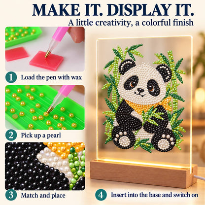 Panda in a Bamboo Grove (Light-Up Pearl Painting)