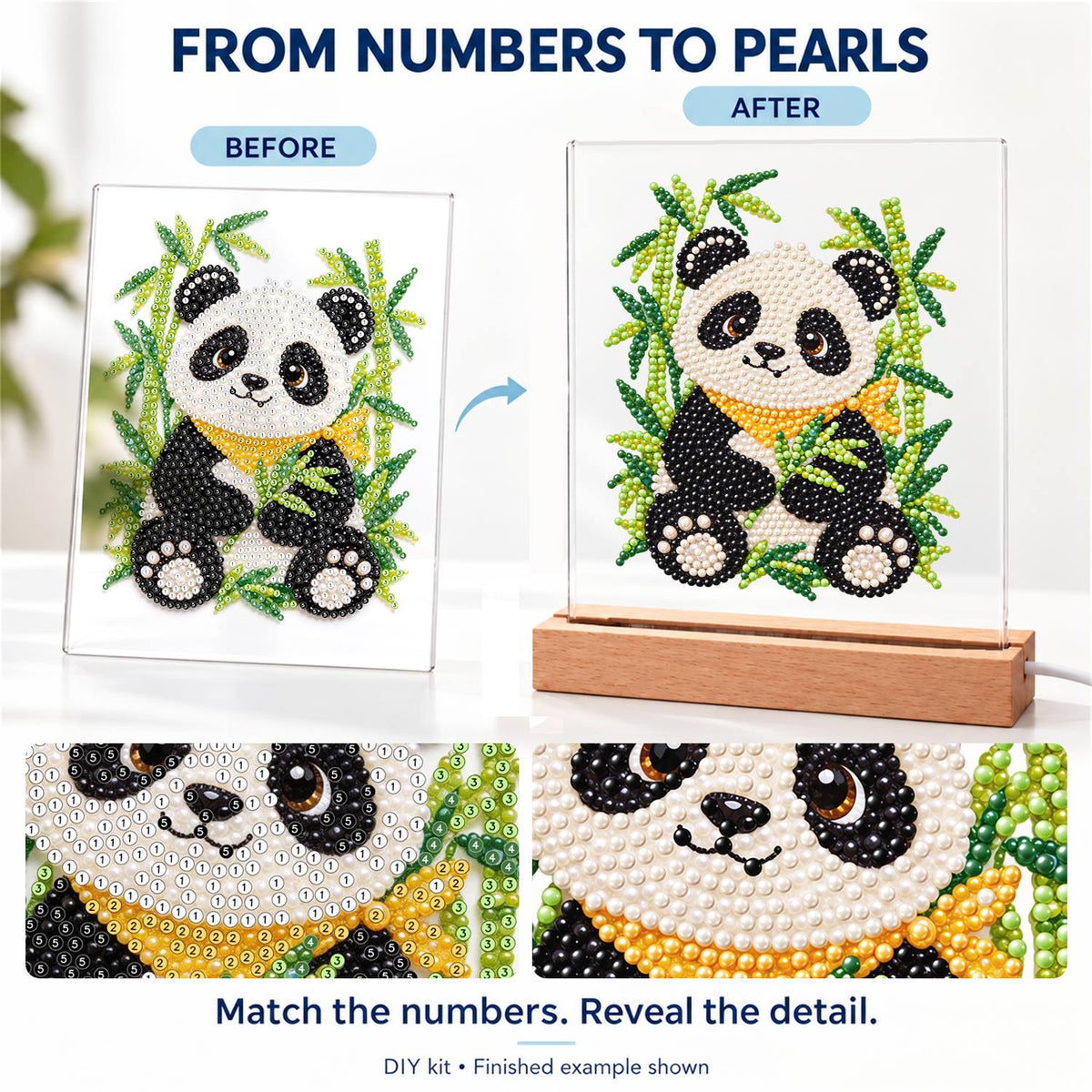 Panda in a Bamboo Grove (Light-Up Pearl Painting)