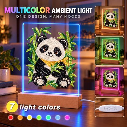 Panda in a Bamboo Grove (Light-Up Pearl Painting)