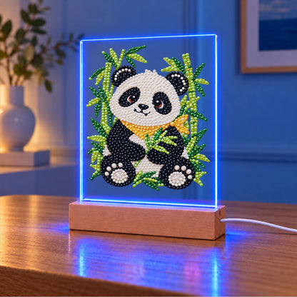 Panda in a Bamboo Grove (Light-Up Pearl Painting)
