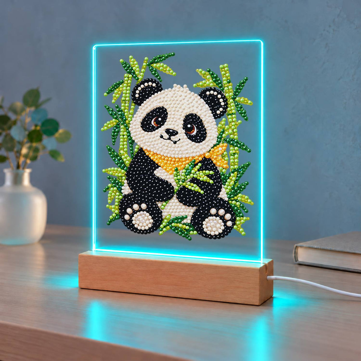 Panda in a Bamboo Grove (Light-Up Pearl Painting)