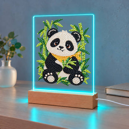 Panda in a Bamboo Grove (Light-Up Pearl Painting)