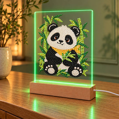 Panda in a Bamboo Grove (Light-Up Pearl Painting)
