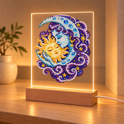 Sleeping Sun in the Moon's Embrace (Light-Up Pearl Painting)