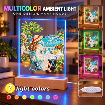 Lemon Tree Terrace by the Bay (Light-Up Pearl Painting)