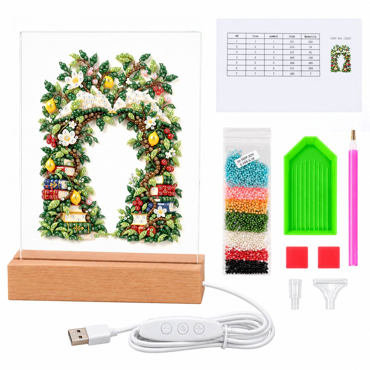 Book-Lined Garden Archway (Light-Up Pearl Painting)